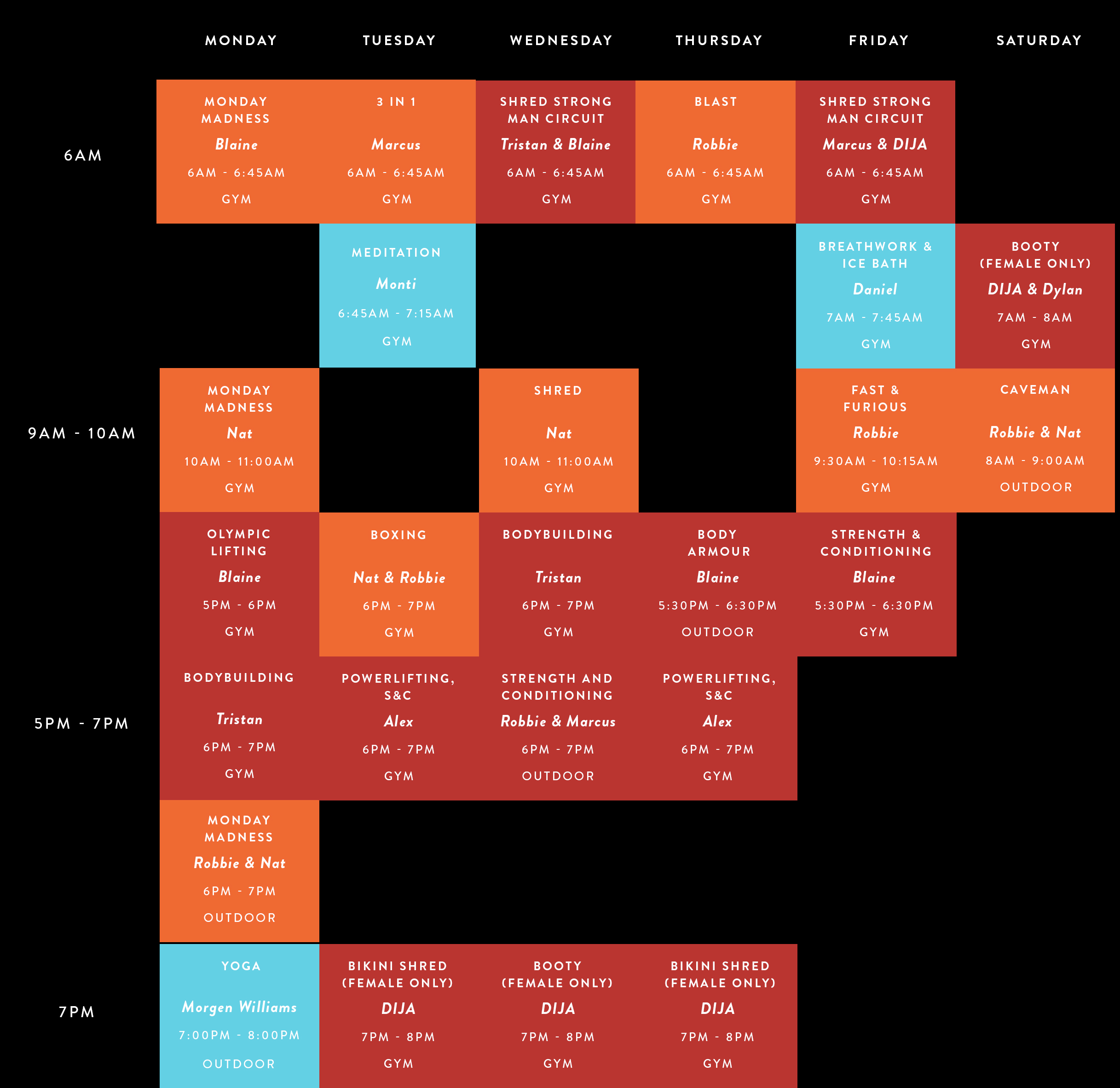 timetable-definition-fitness